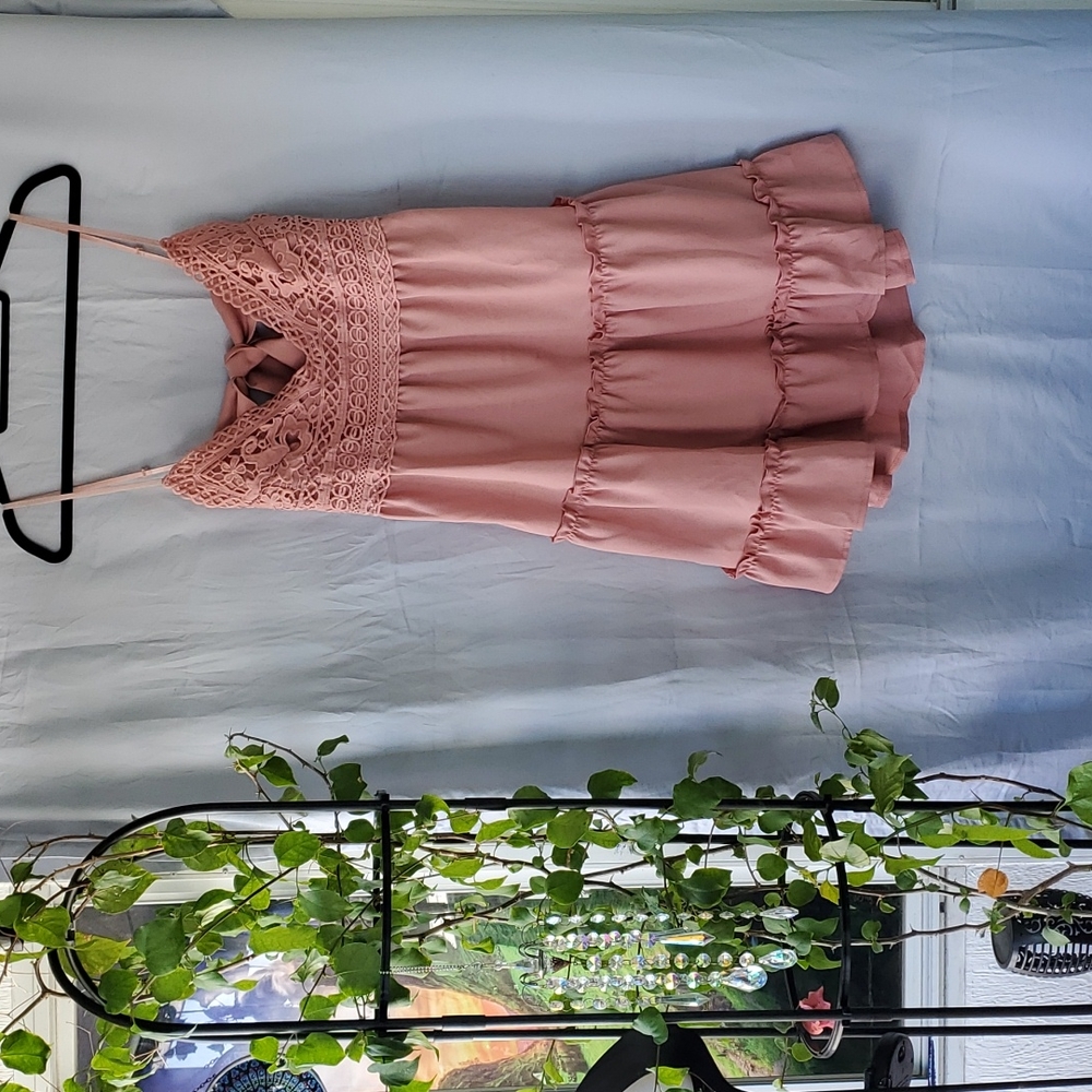 Dusty rose mini dress xl